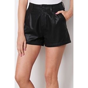 FCAE PAIGE Mayslie Pleated Shorts in Midnight Oil Coating Size 31